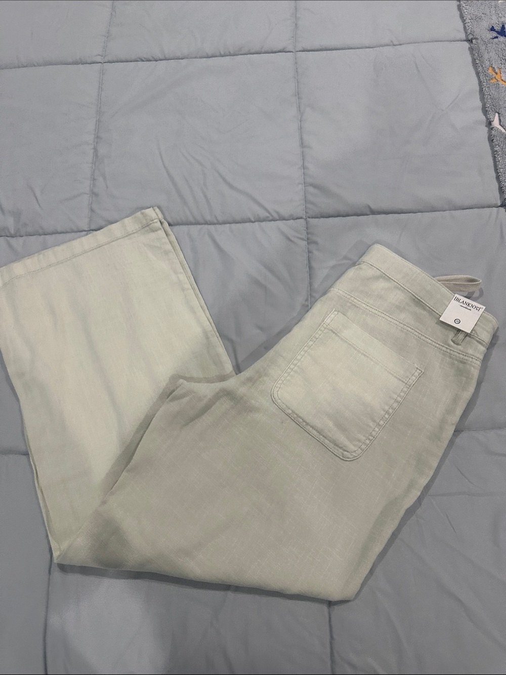Blank NYC straight leg cotton linen blend pant